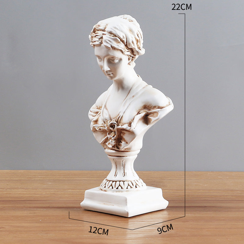 Fenteer Venus Roman Bust Statue Handicraft Goddess Sculptures Resin Portrait Figurine Art for Home Living Room Bookshelf Office Tabletop Decor