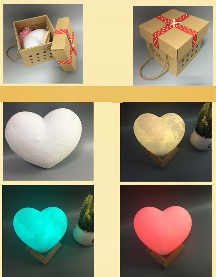 Heart Shaped Night light | 3D Heart Moonlight | The Honest Shopper
